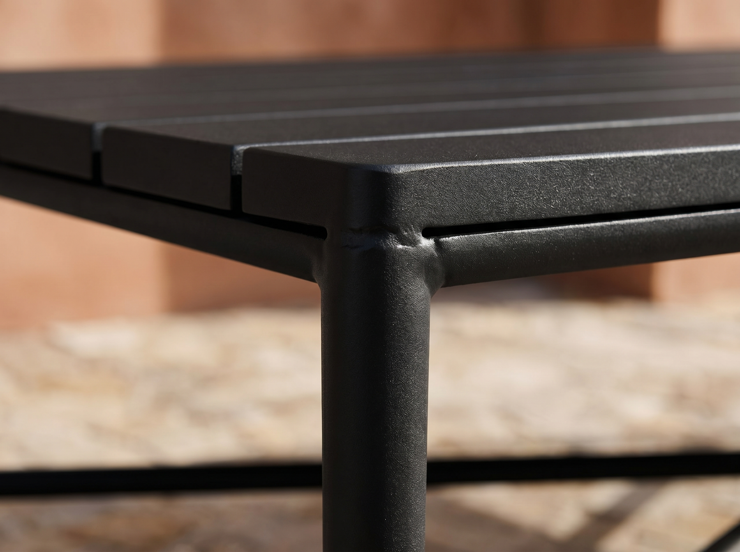 Borrego Outdoor Coffee Table in Matte Black — Detail
