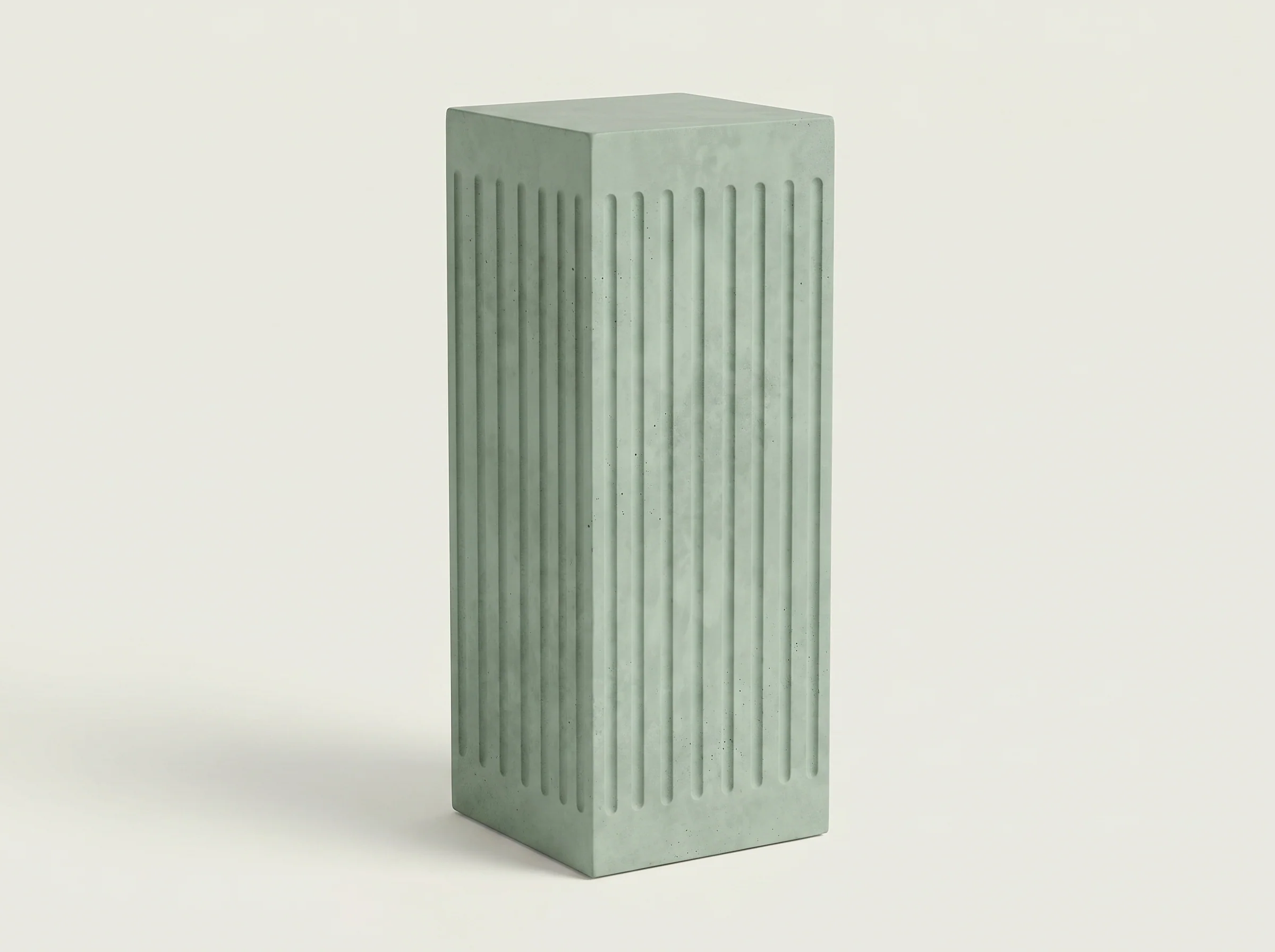 Coronado Fluted Concrete Side Table in Sage Cement
