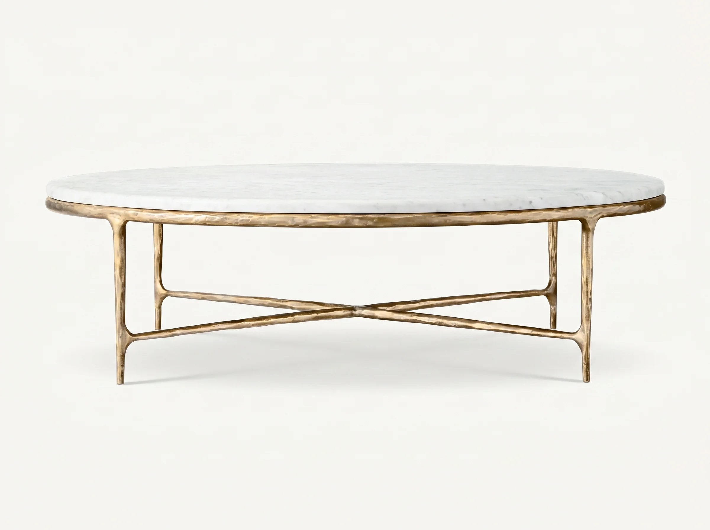 Cortez Round Forged Marble Coffee Table