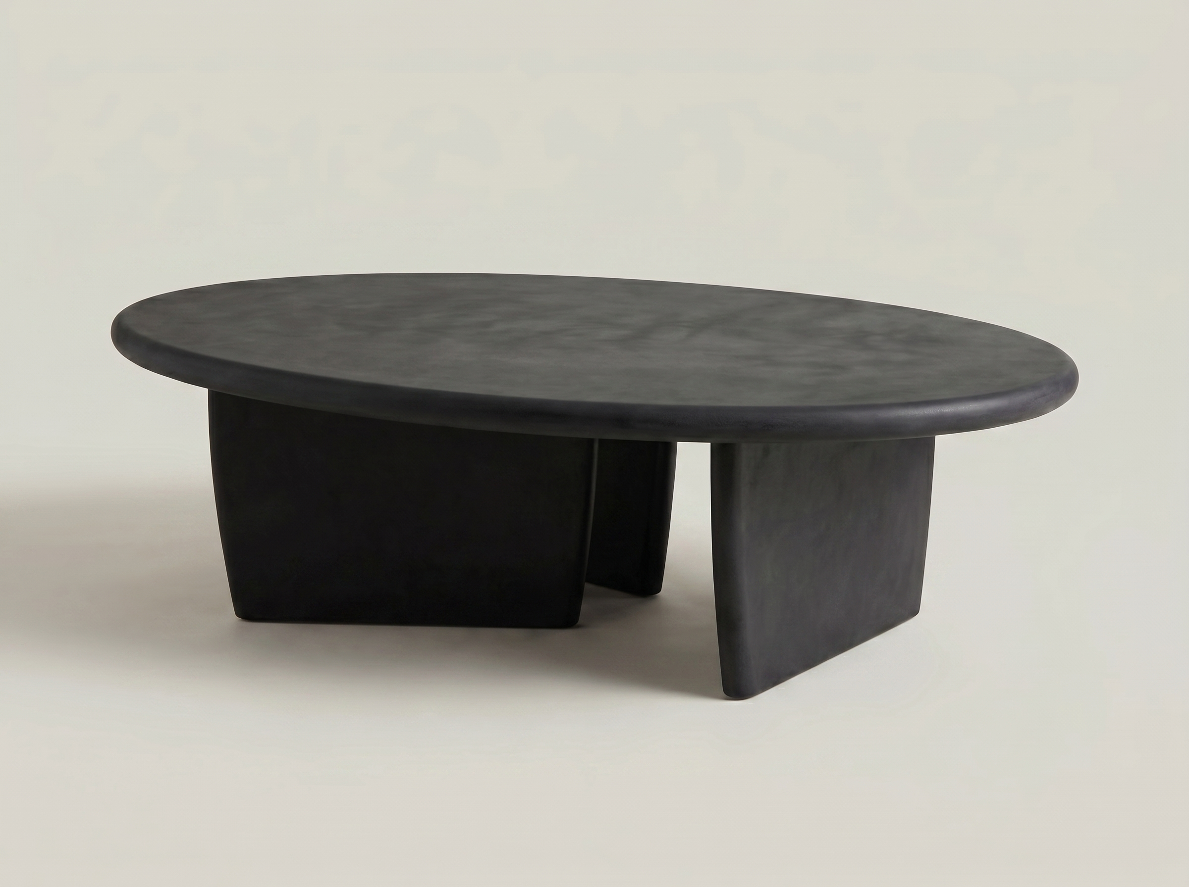 Del Mar Cast Coffee Table in Black Cement, In situ